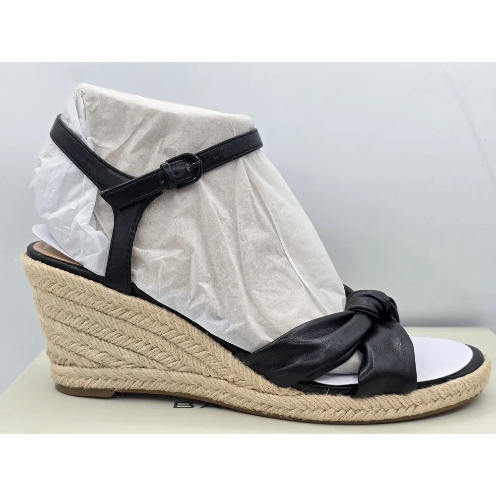 Bandolino Women's‎ Justyne3 Wedge Sandal Black / Woven - Size: 8.5 M